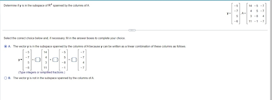 Solved Let H=Span{v1,v2} And K=Span(v3,v4}, Where V1,v2,v3, | Chegg.com