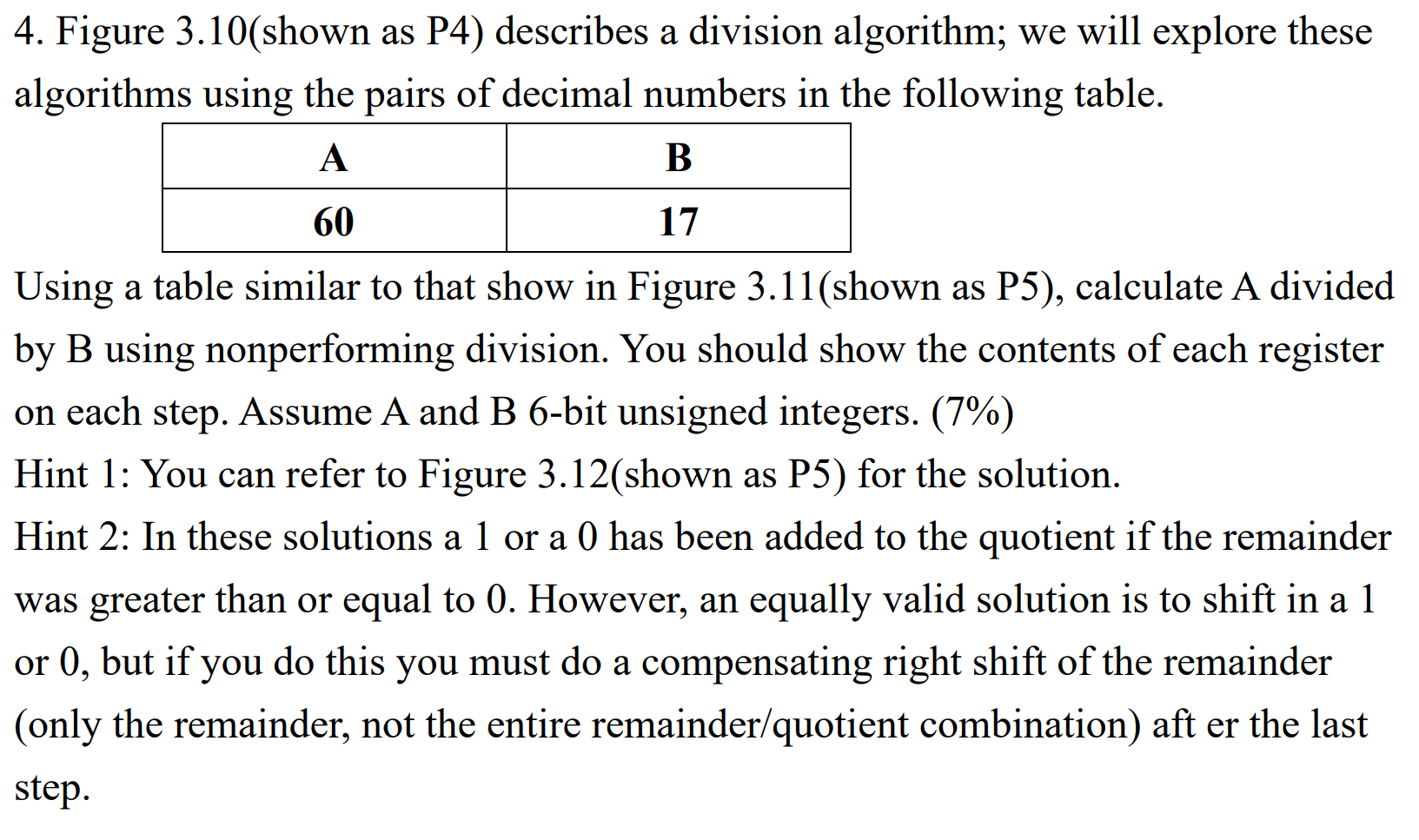 4. Figure 3.10(shown as P4) describes a division | Chegg.com