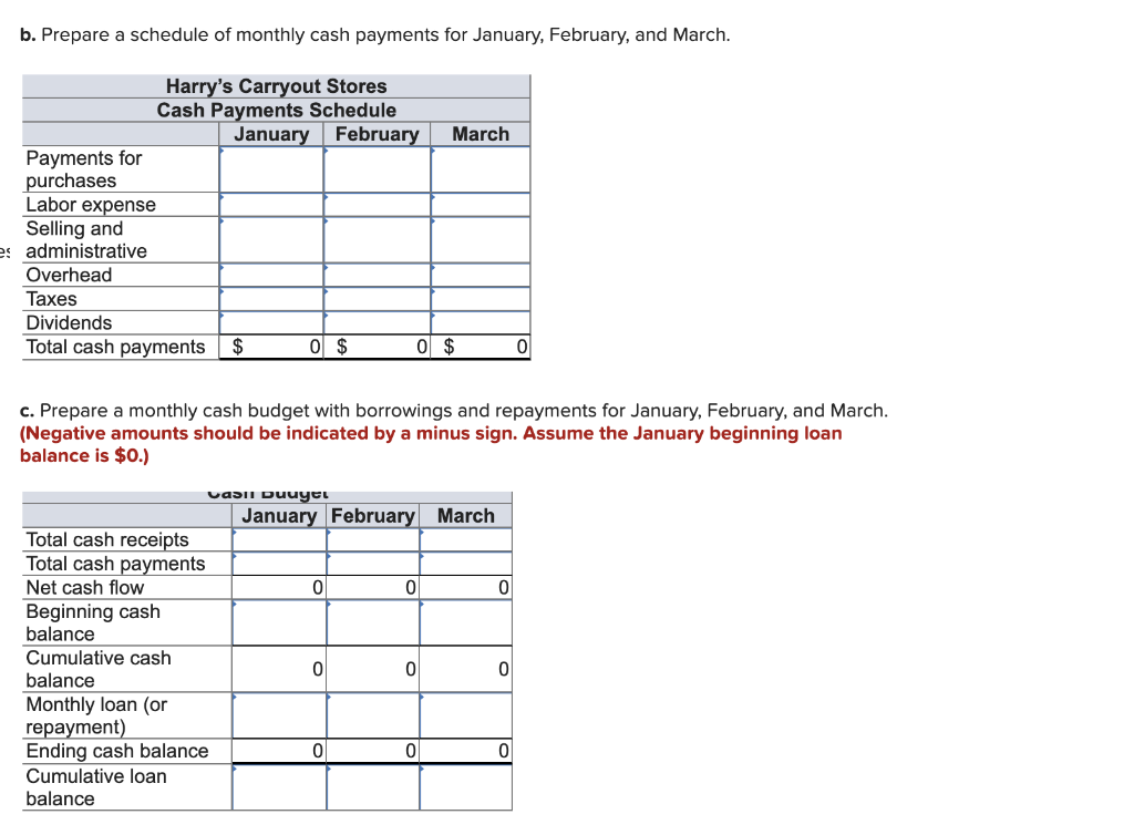 solved-b-prepare-a-schedule-of-monthly-cash-payments-for-chegg