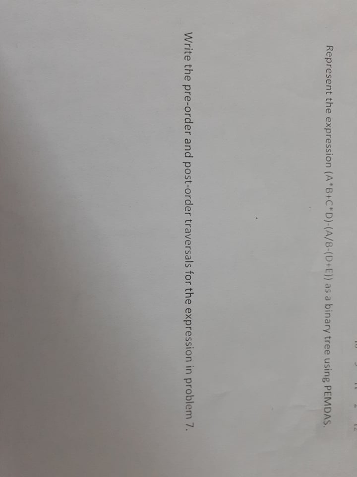 Solved Represent The Expression (A+B+C*D)-(A/B-(D+E)) As A | Chegg.com