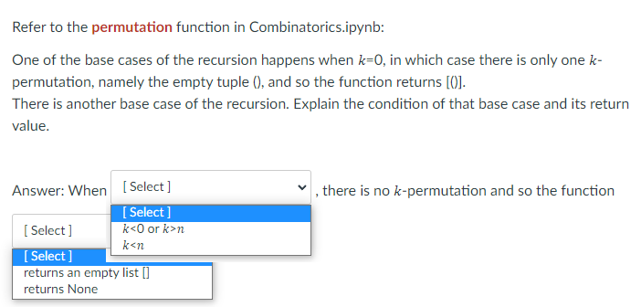 Solved Python Question. One of the base cases of the | Chegg.com