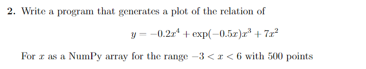 Solved 2. Write a program that generates a plot of the | Chegg.com