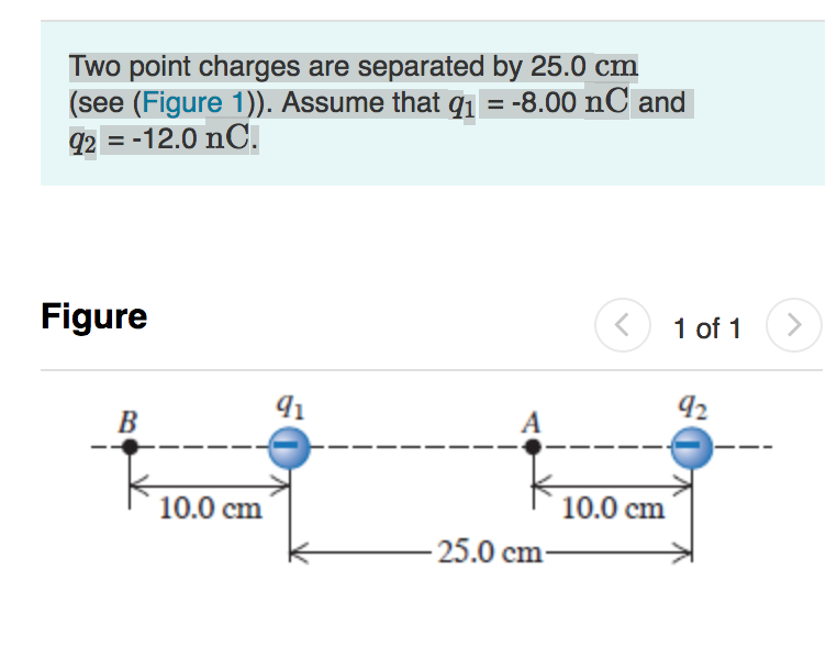 Solved Two point charges are separated by 25.0 cm (see | Chegg.com
