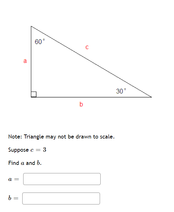 Solved Note: Triangle may not be drawn to scale. Suppose c=3 | Chegg.com