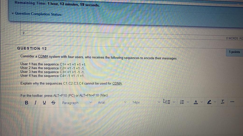 Solved Remaining Time: 1 hour, 13 minutes, 19 seconds. | Chegg.com
