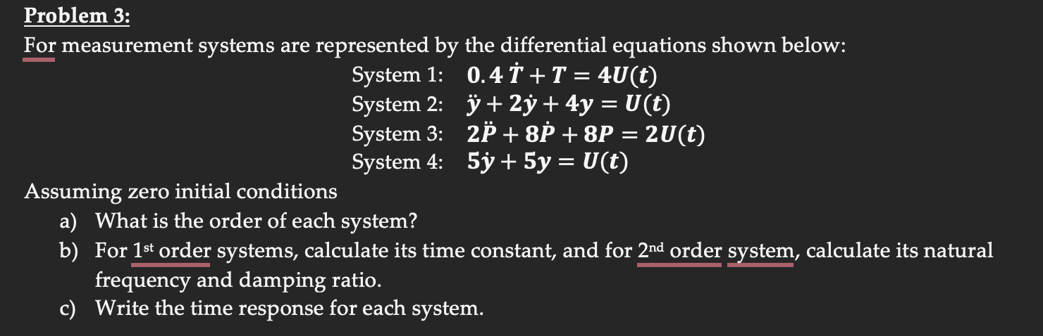 Solved Problem 3:For measurement systems are represented by | Chegg.com