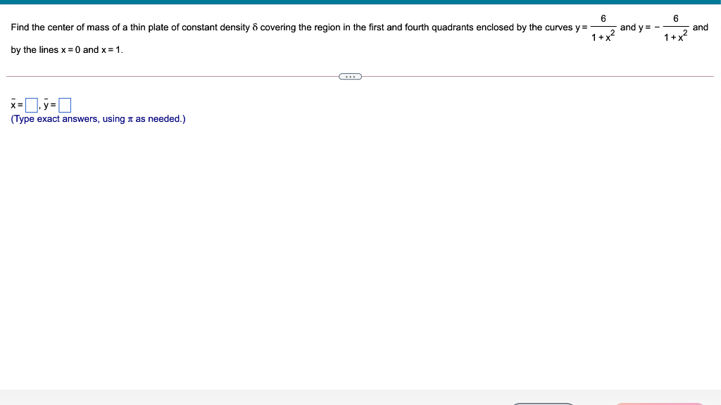 Solved 6 Find the center of mass of a thin plate of constant | Chegg.com