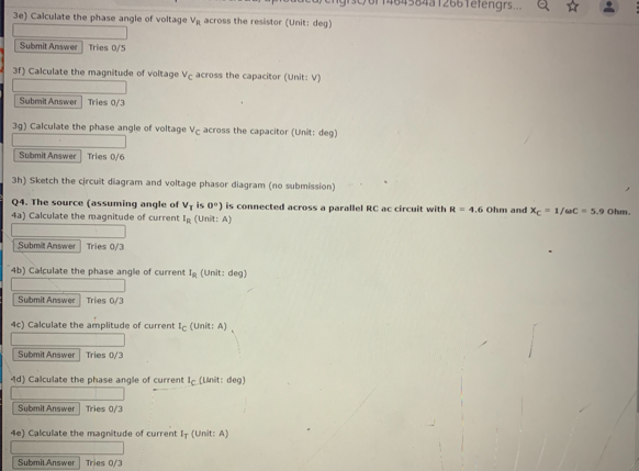 Solved Series and parallel RL and RC circuits with an | Chegg.com