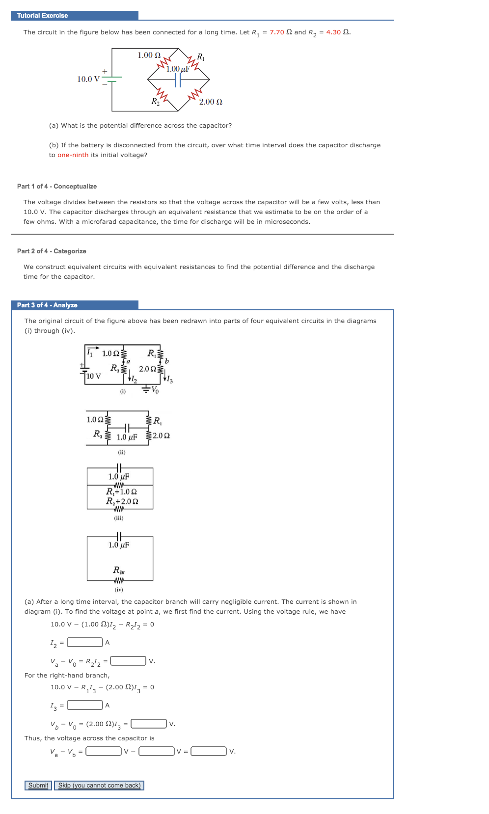 Solved Tutorial Exercise The circuit in the figure below has | Chegg.com