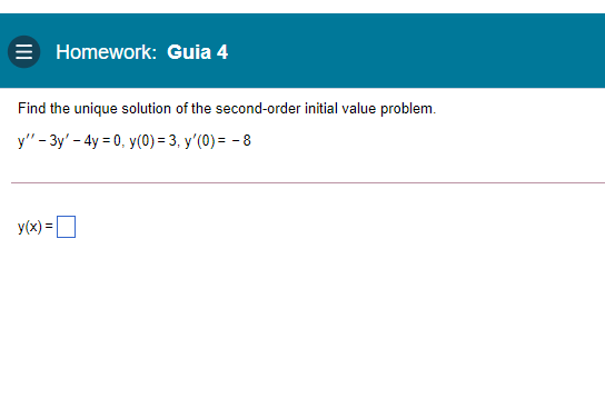 Solved Homework: Guia 4 Find The Unique Solution Of The | Chegg.com