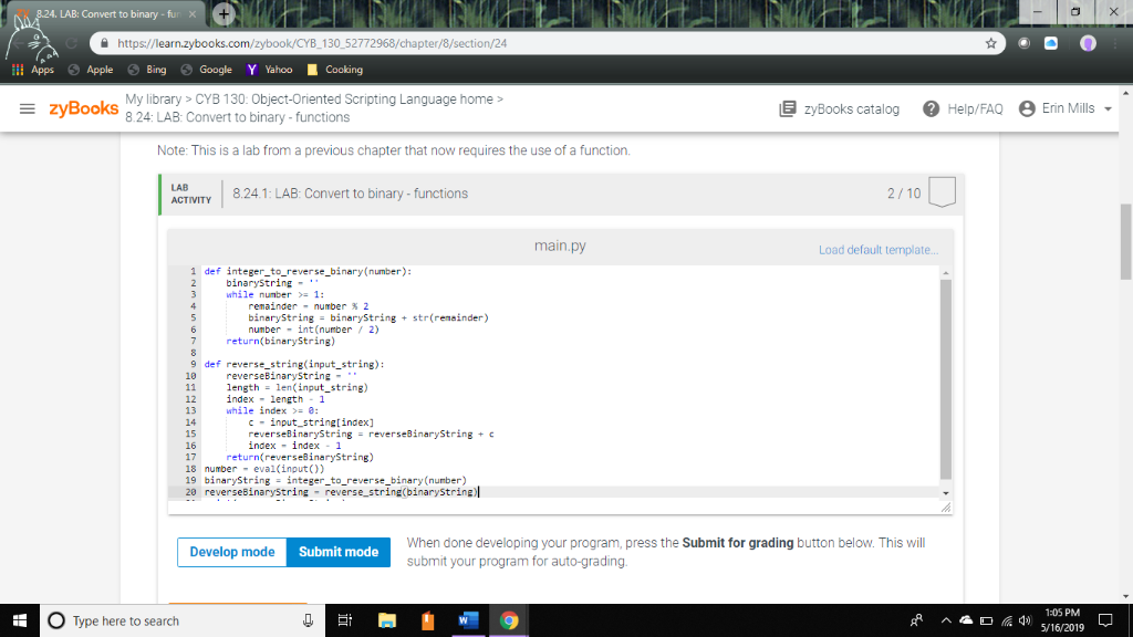 Solved This particular lab is keeps telling me that I have a | Chegg.com