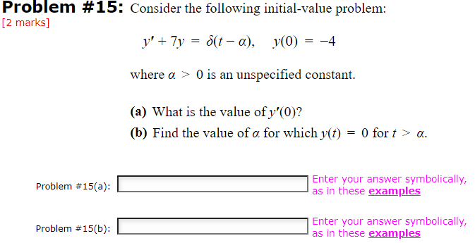 Solved Problem #15: Consider The Following Initial-value | Chegg.com