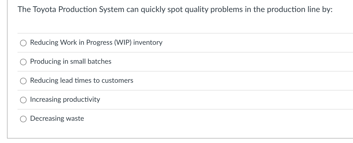 Solved The following is a disadvantage of lean