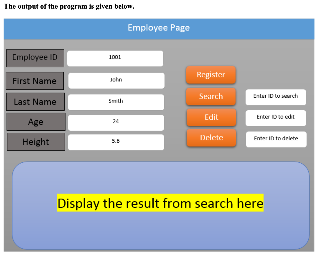 This programme watch. Below the given. Register button. Employee Page. Program for you.