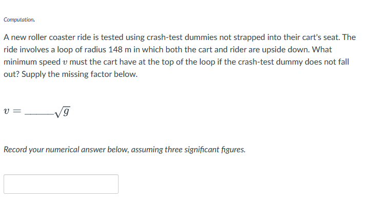 Solved A new roller coaster ride is tested using crash-test | Chegg.com