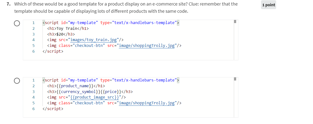 Solved 10. If you were to convert this HTML into templates, | Chegg.com