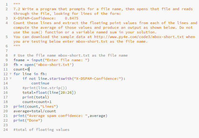 Solved How do I total/add all the floating values from | Chegg.com