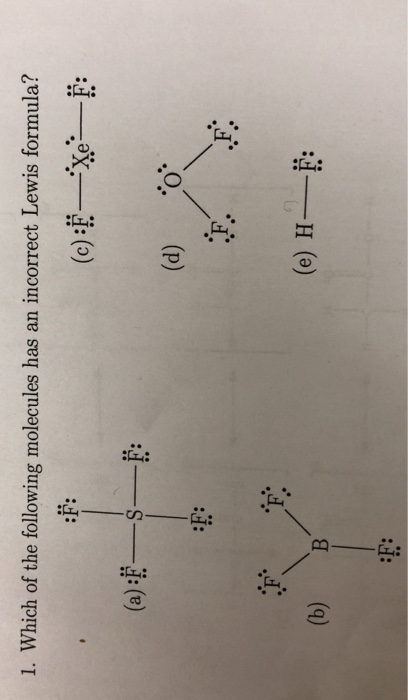 Solved which of the following molecules has an incorrect | Chegg.com