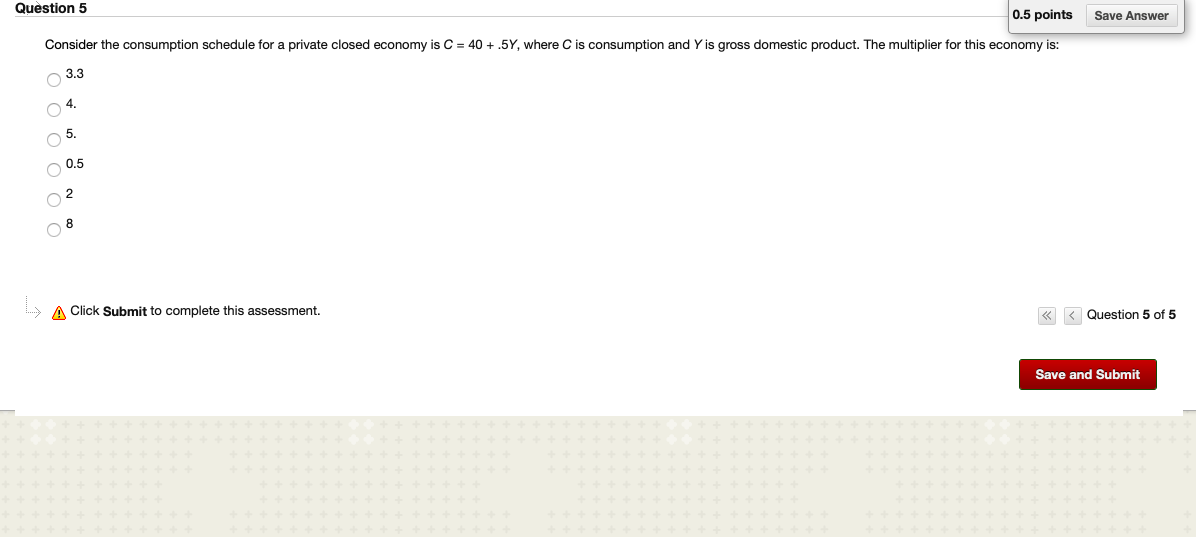 Solved Question 5 0.5 points Save Answer Consider the | Chegg.com