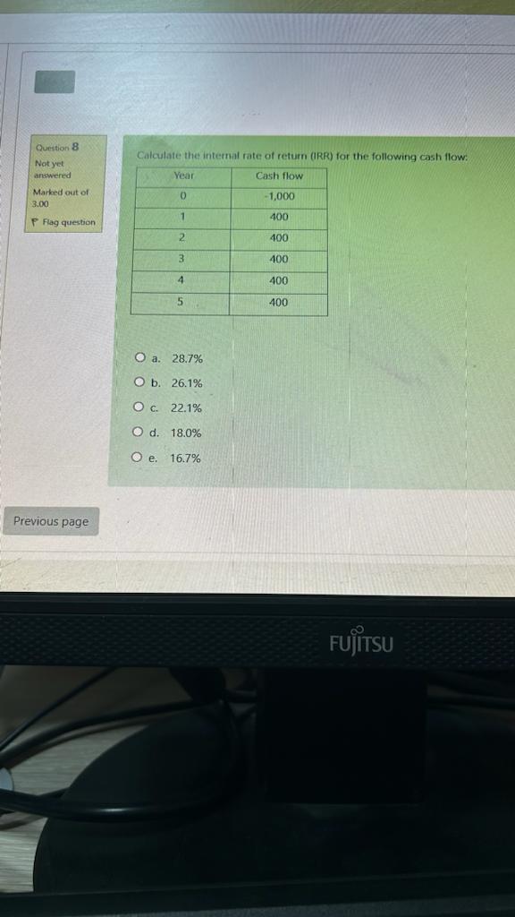 Solved a. 28.7%b. 26.1%c. 22.1%d. 18.0%e. 16.7% | Chegg.com