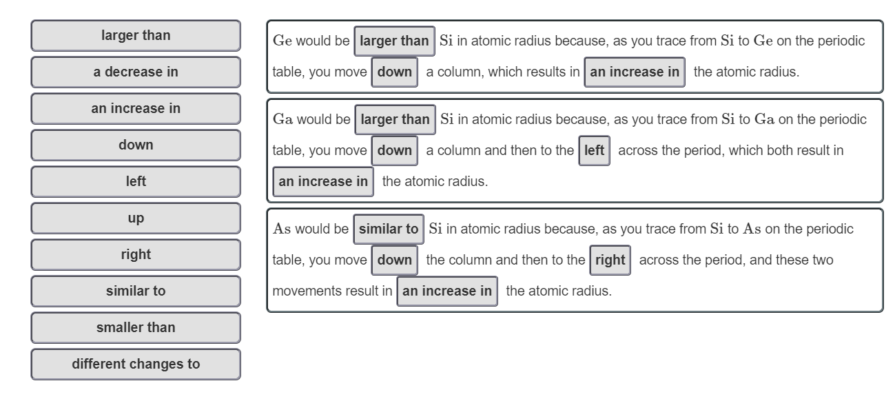 Solved larger than Ge would be larger than Si in atomic | Chegg.com