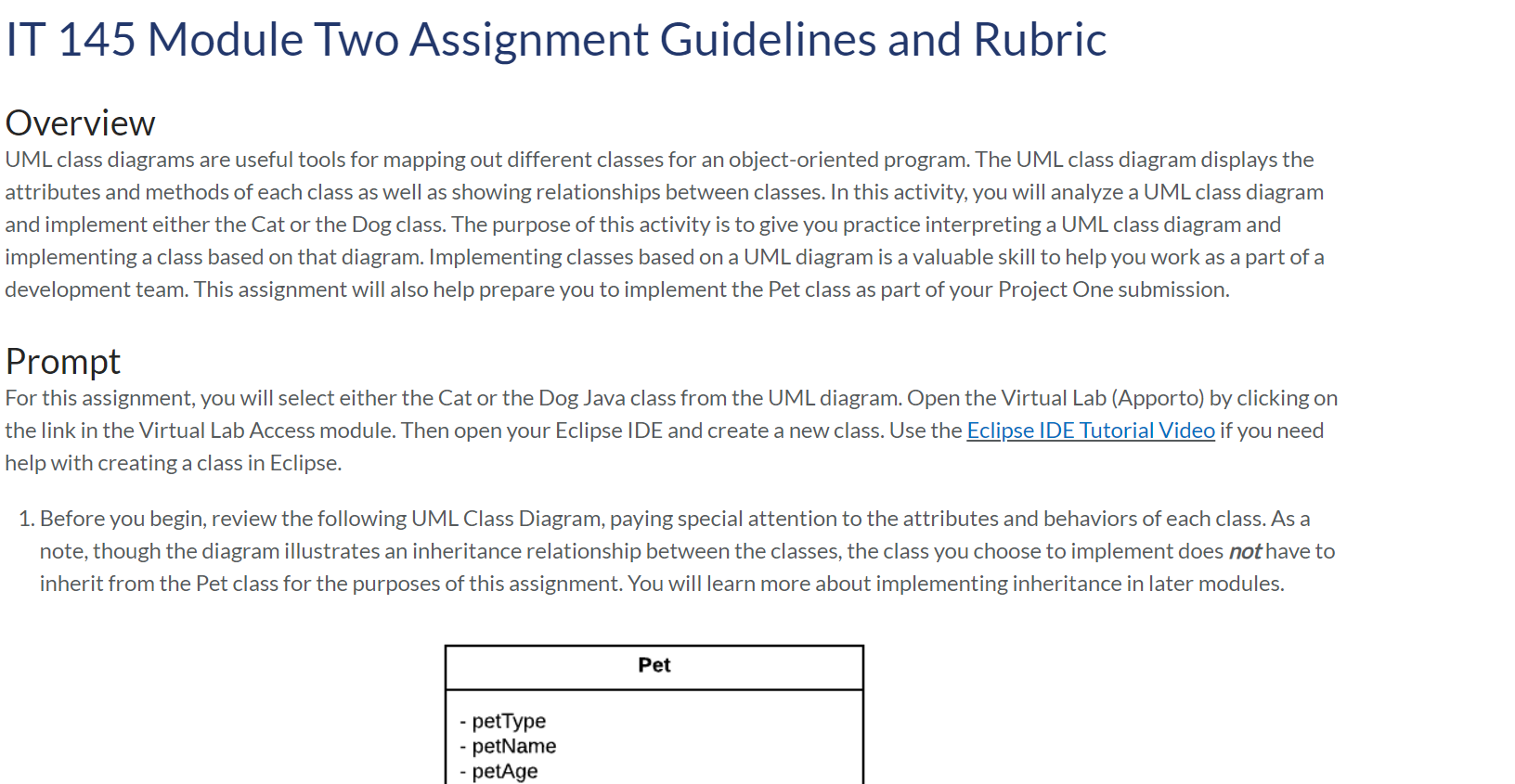 module two assignment guidelines and rubric