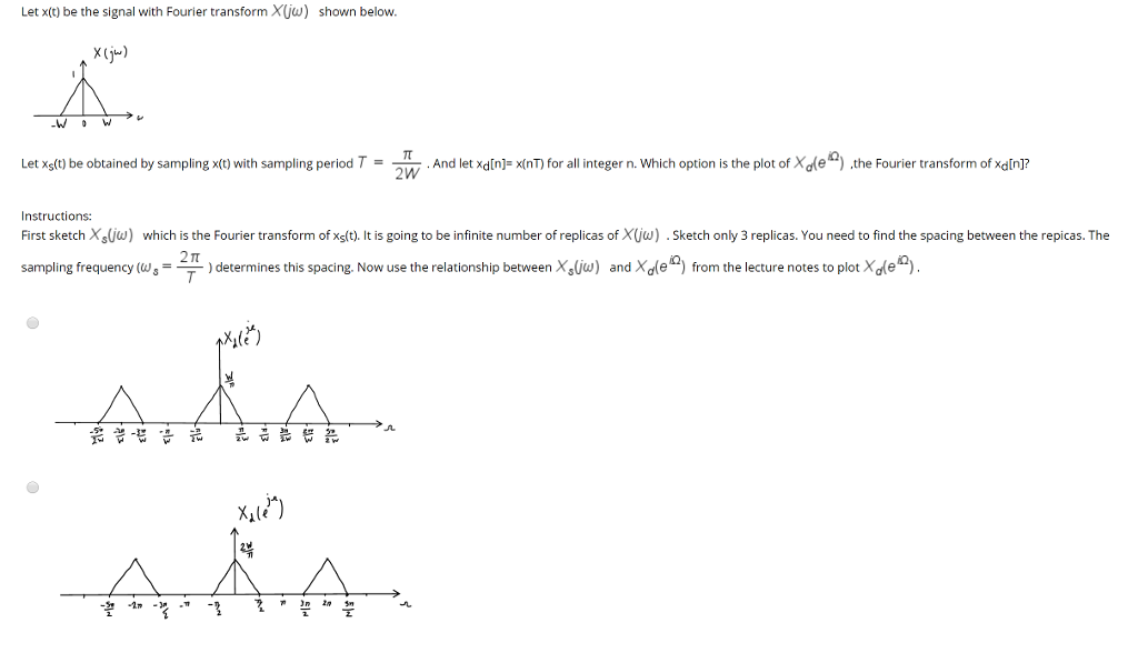 Solved Let x(t) be the signal with Fourier transform Xjw) | Chegg.com