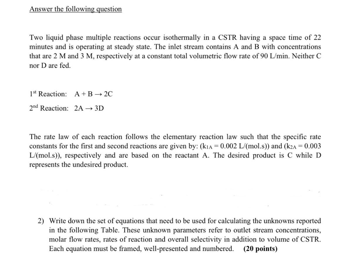 Solved Answer the following question Two liquid phase | Chegg.com