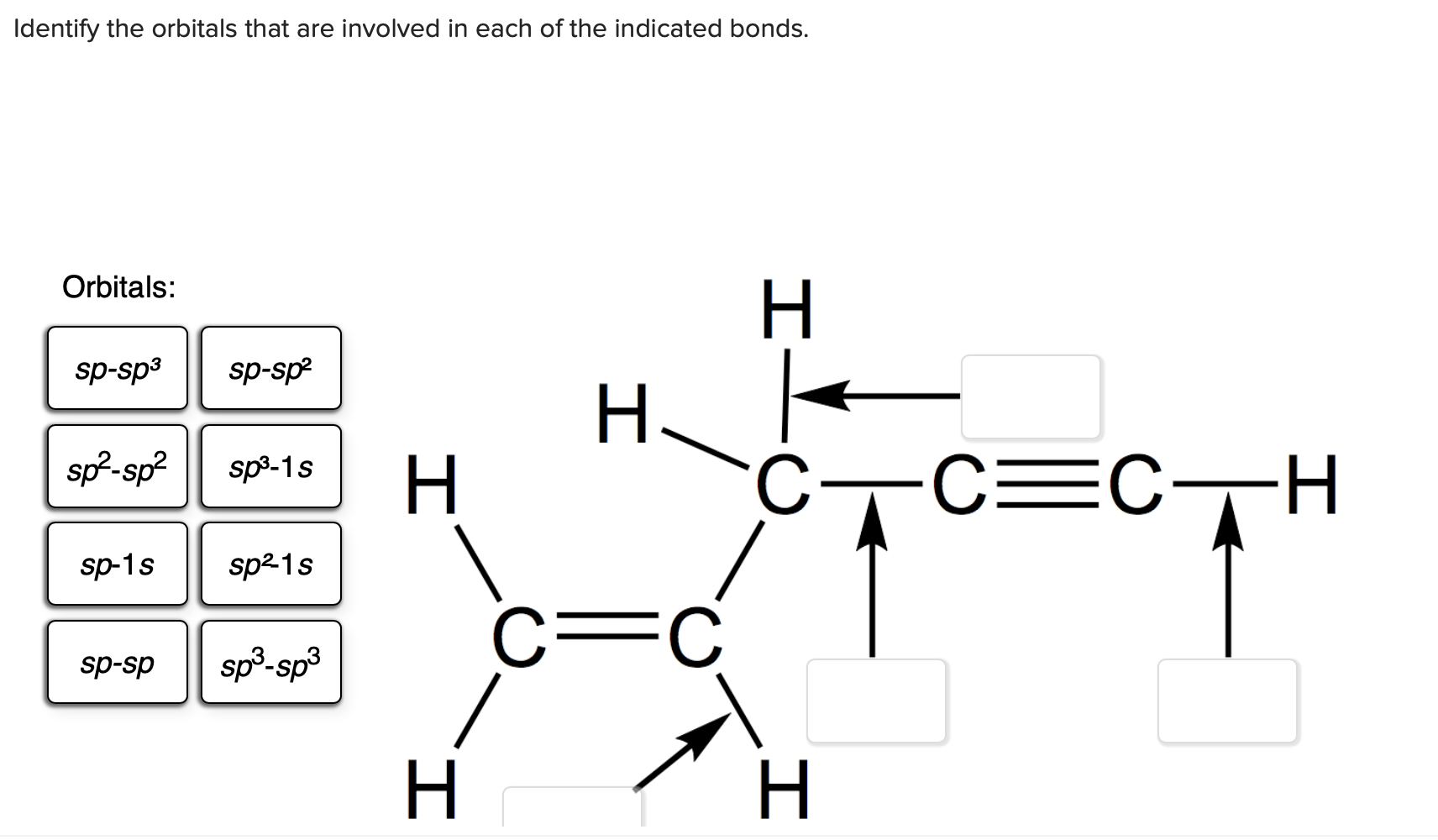 Solved Identify the orbitals that are involved in each of | Chegg.com
