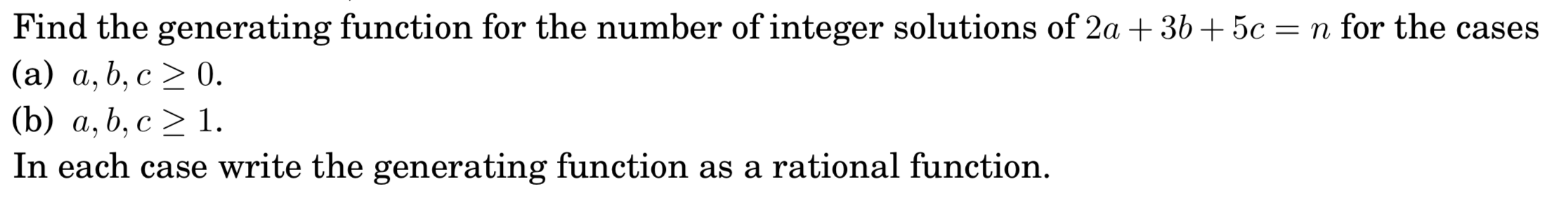 Solved = 2 Find the generating function for the number of | Chegg.com