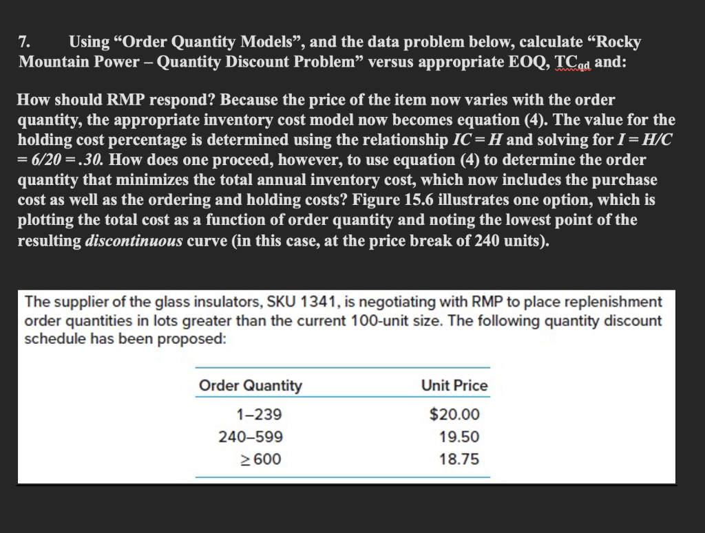 Solved Rocky Mountain Power (RMP) maintains an inventory of | Chegg.com