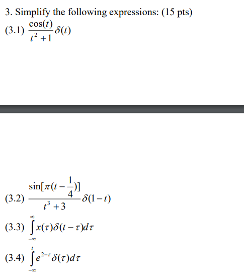 Solved 3. Simplify The Following Expressions: (15 Pts) (3.1) | Chegg.com