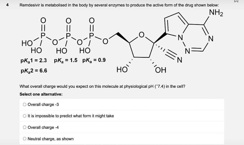 Solved What overall charge would you expect on this molecule | Chegg.com