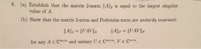 2 norm of a matrix singular value