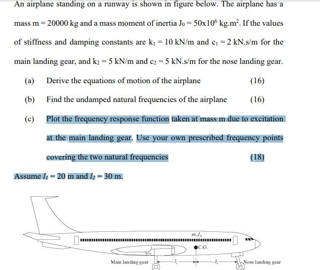 Solved An Airplane Standing On A Runway Is Shown In Figure | Chegg.com