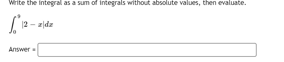 Solved Write the integral as a sum of integrals without | Chegg.com