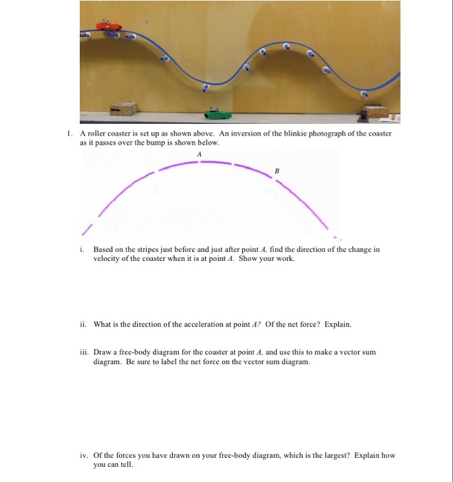 Solved: 1. A Roller Coaster Is Set Up As Shown Above. An I... | Chegg.com