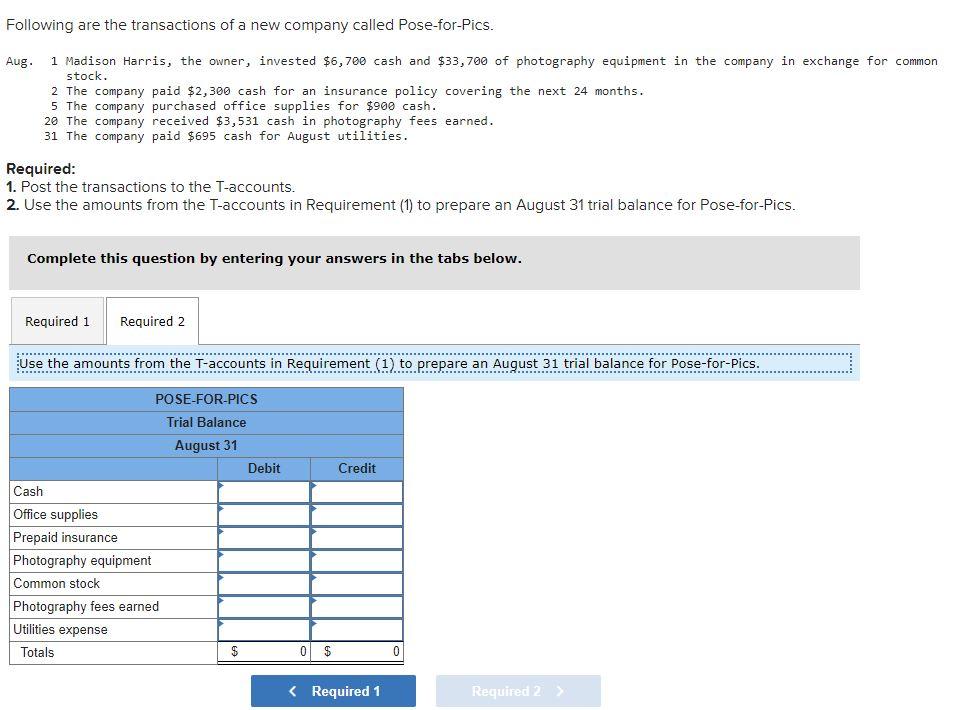 Solved Following are the transactions of a new company