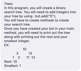 Solved Trees In this program, you will create a binary | Chegg.com
