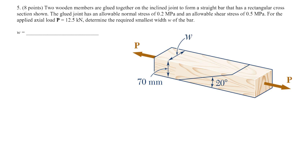 Solved 5. (8 Points) Two Wooden Members Are Glued Together | Chegg.com