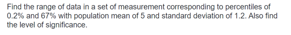 Find the range of data in a set of measurement | Chegg.com