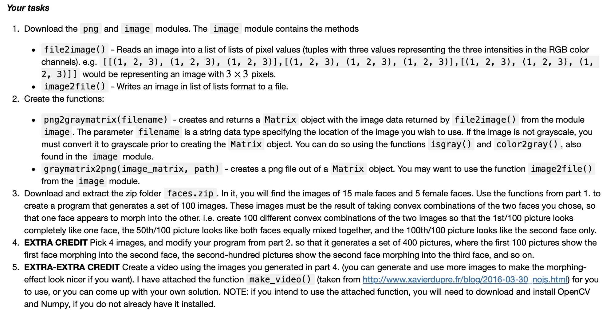 Problem 1. Implement a class Matrix that creates | Chegg.com