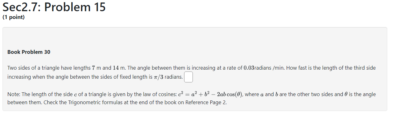 Solved Book Problem 30 Two sides of a triangle have lengths