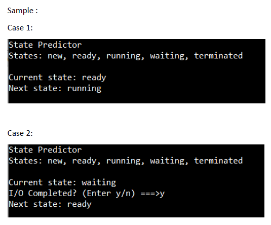 Solved Model the states of a process and create a program to | Chegg.com