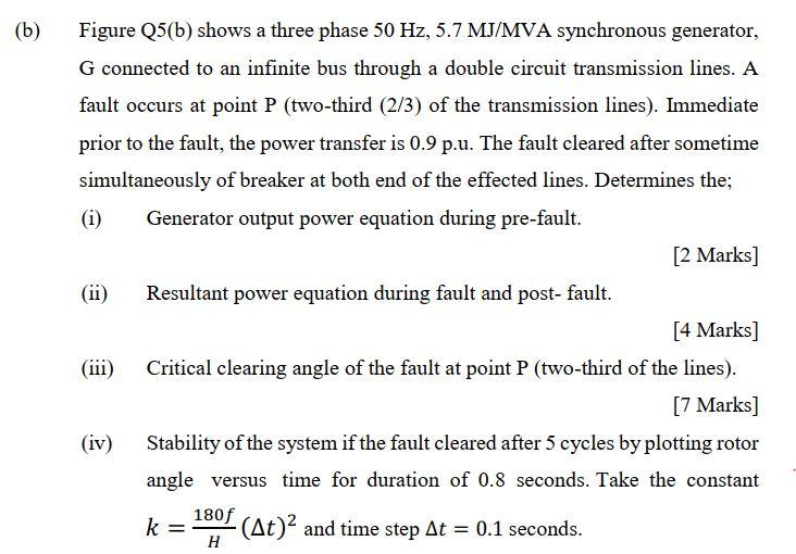 Solved (b) Figure Q5(b) shows a three phase 50 Hz, 5.7 | Chegg.com