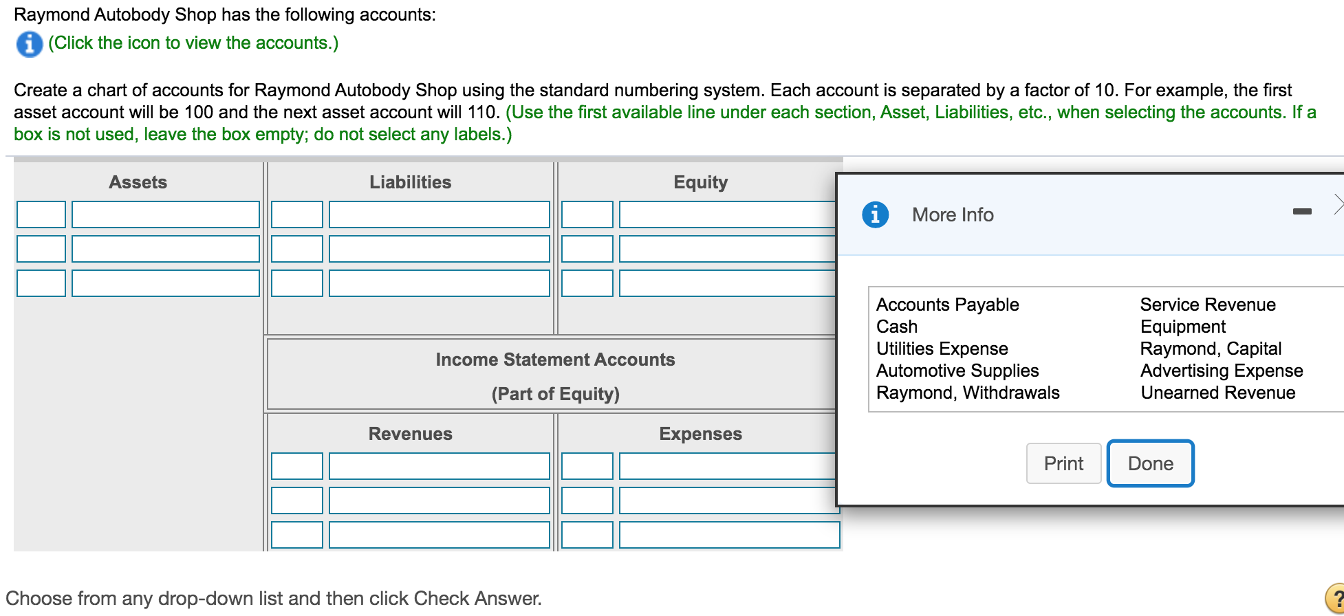 Standard Chart Of Accounts Example