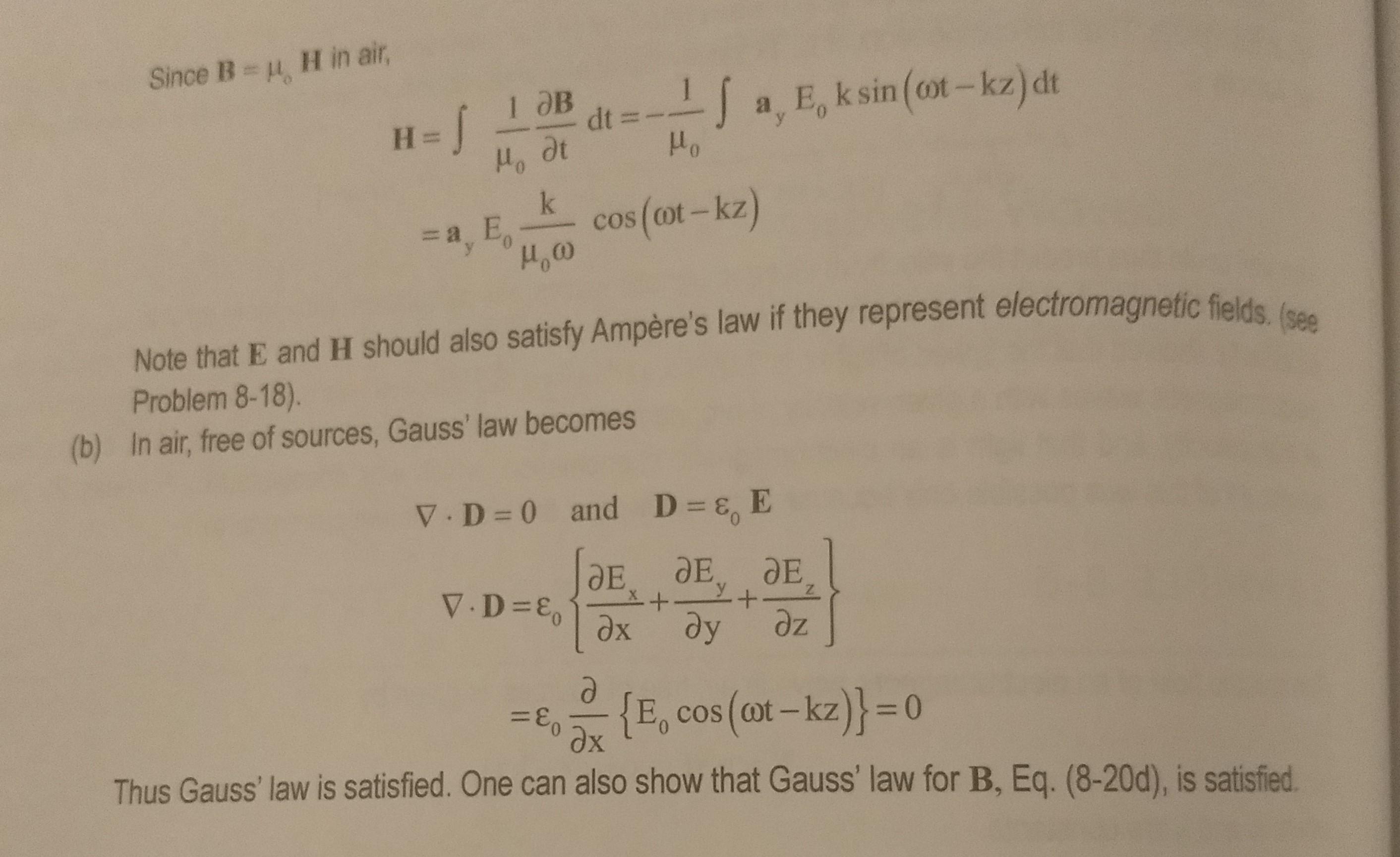 The Electric Field Of An Electromagnetic Wave In A Chegg Com