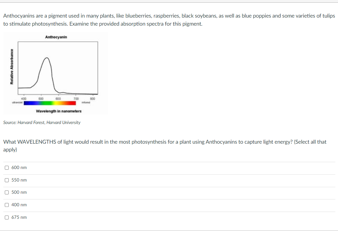 Solved Anthocyanins are a pigment used in many plants, like