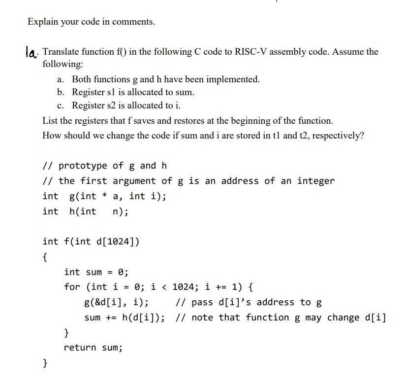 Solved Explain your code in comments. la. Translate function | Chegg.com