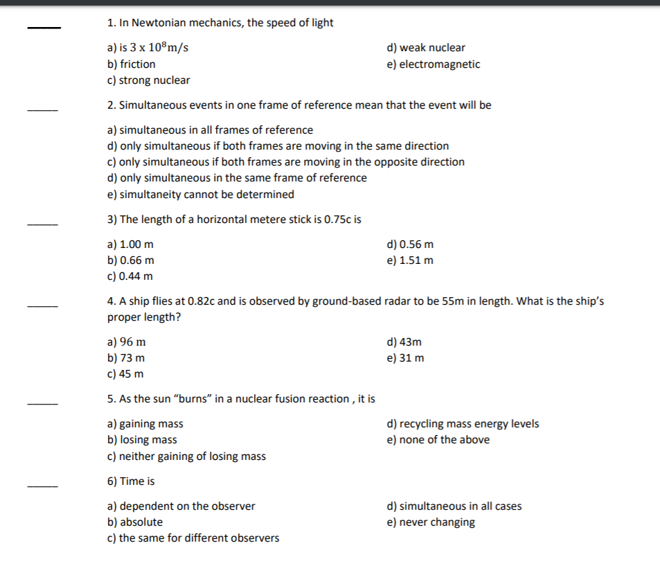 the speed of light is an absolute velocity in newtonian mechanics